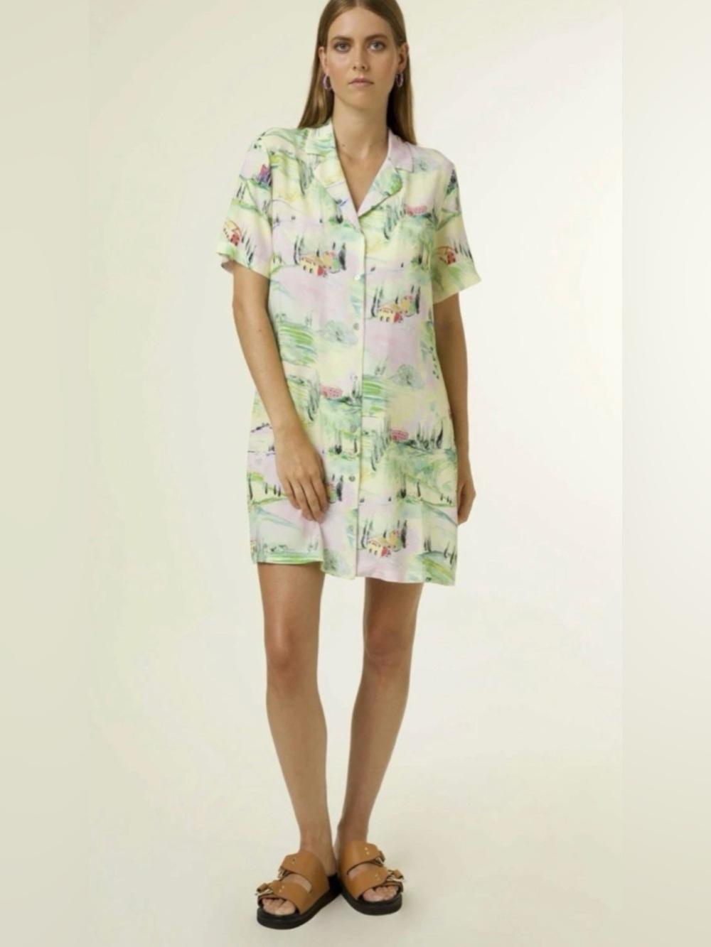 Frnch Lorraine light weight colorful  shirt dress